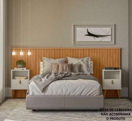 CABECEIRA RIPADA CASAL QUEEN COM FRAME LINEA BRASIL - NATURE FOSCO