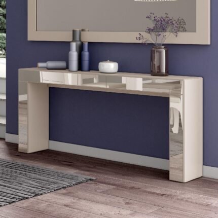 APARADOR DALLA COSTA TB41 OFF WHITE ESPELHADO