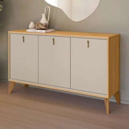 BALCÃO BUFFET APARADOR LINEA BRASIL 3 PORTAS 1.4 - TAUARI/OFF WHITE FOSCO