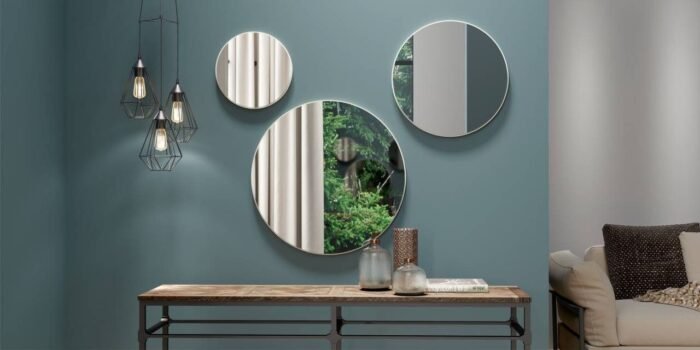 KIT 03 ESPELHOS REDONDOS DECORATIVOS ES15 DALLA COSTA OFF WHITE