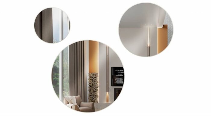 KIT 03 ESPELHOS REDONDOS DECORATIVOS ES15 DALLA COSTA OFF WHITE - Imagem 3