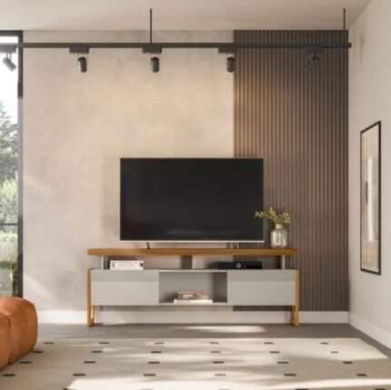RACK BANCADA PARA ATÉ TV 70" LINEA BRASIL - NATURE/OFF WHITE