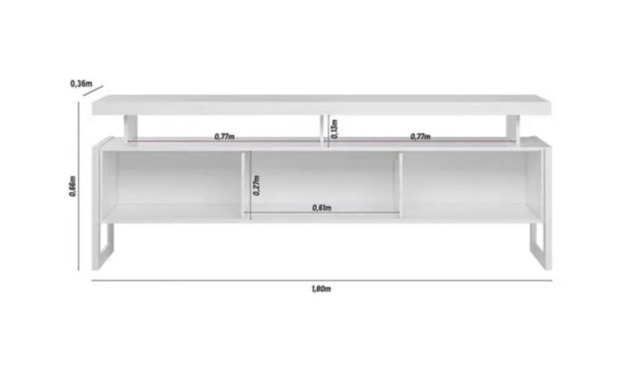 RACK BANCADA PARA ATÉ TV 70" LINEA BRASIL - NATURE/OFF WHITE - Imagem 3