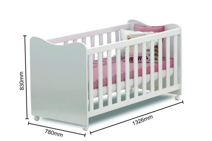 BERÇO MINI CAMA INFANTIL CRISTAL PETERNELLA 70CM- BRANCO OU NATURE/BRANCO - Imagem 2