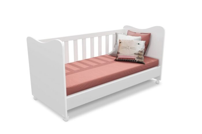 BERÇO MINI CAMA INFANTIL CRISTAL PETERNELLA 70CM- BRANCO OU NATURE/BRANCO - Imagem 3