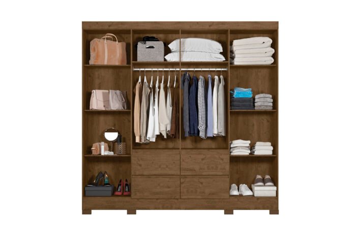ROUPEIRO MOVAL BELÉM 8 PORTAS - CASTANHO WOOD/OFF WHITE - Imagem 3