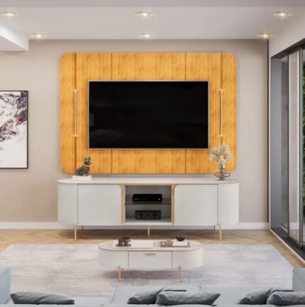 BANCADA COM PAINEL ADELE PARA TV ATÉ 65" - CEDRO/BALI