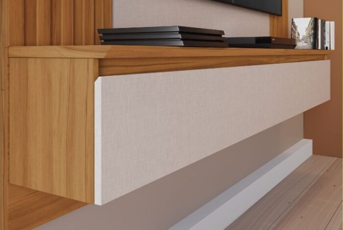 PAINEL HOME SUSPENSO PARA TV ATÉ 65" NT 1365 FREIJÓ/OFF WHITE - Imagem 5