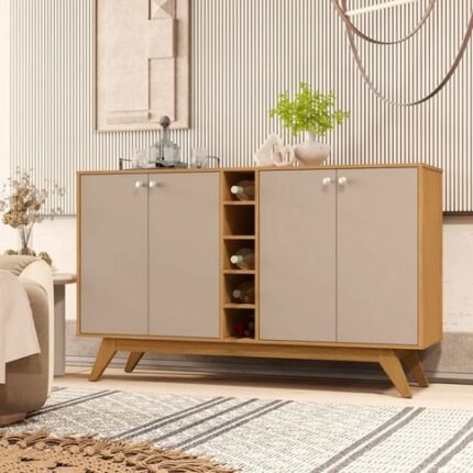 BALCÃO BUFFET APARADOR COM ADEGA SAL MOVELARIA - HANNOVER/FENDI