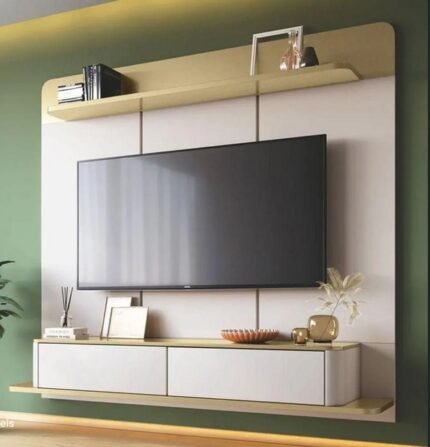 PAINEL HOME SUSPENSO PARA TV DE ATÉ 70" HB MÓVEIS - CHAMPAGNE/OFF WHITE