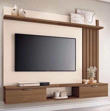 PAINEL HOME SUSPENSO PARA TV DE ATÉ 55" HB MÓVEIS - FREIJÓ/OFF WHITE (cópia)