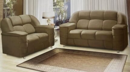 CONJUNTO DE SOFÁS 3 E 2 LUGARES GÊNOVA - SUEDE CINZA