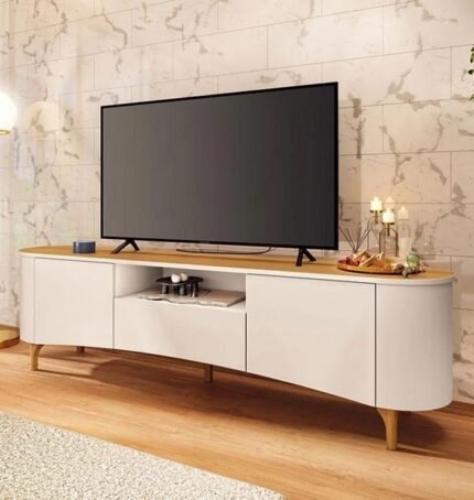 BANCADA RACK PARA TV ATÉ 80" HB  - CINAMOMO/OFF WHITE