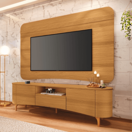 BANCADA RACK COM PAINEL SUSPENSO PARA TV ATÉ 80" HB  - CINAMOMO
