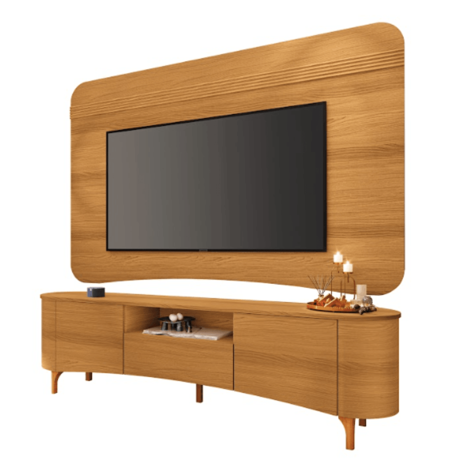 BANCADA RACK COM PAINEL SUSPENSO PARA TV ATÉ 80" HB - CINAMOMO - Imagem 2