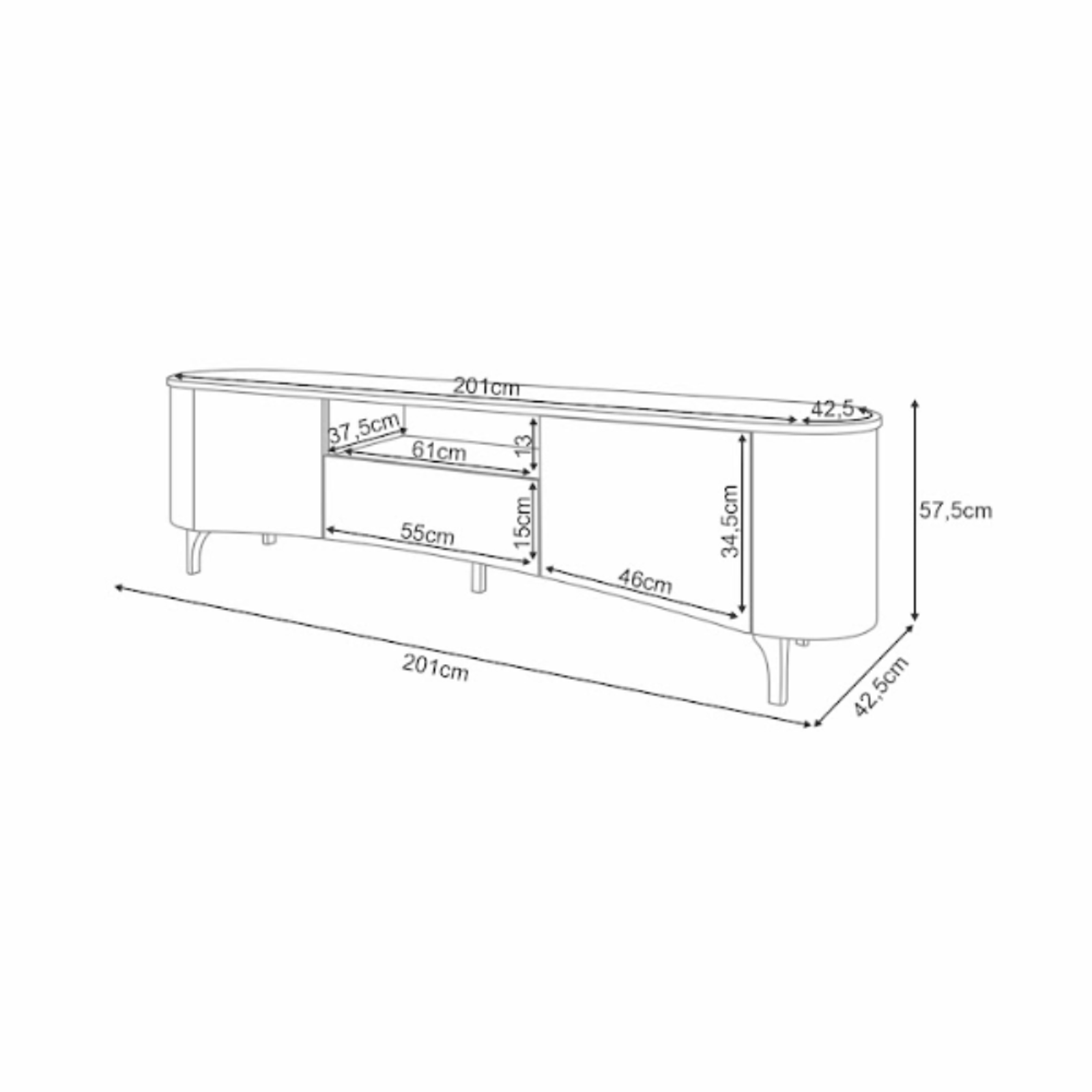 BANCADA RACK COM PAINEL SUSPENSO PARA TV ATÉ 80" HB - CINAMOMO - Imagem 4